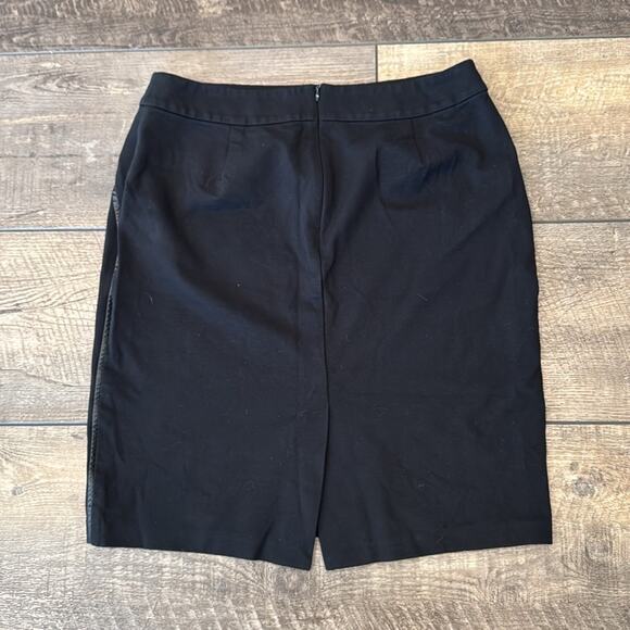 Talbots Women's Leather Trim Pencil Skirt Black Size 10 - Picture 2 of 7